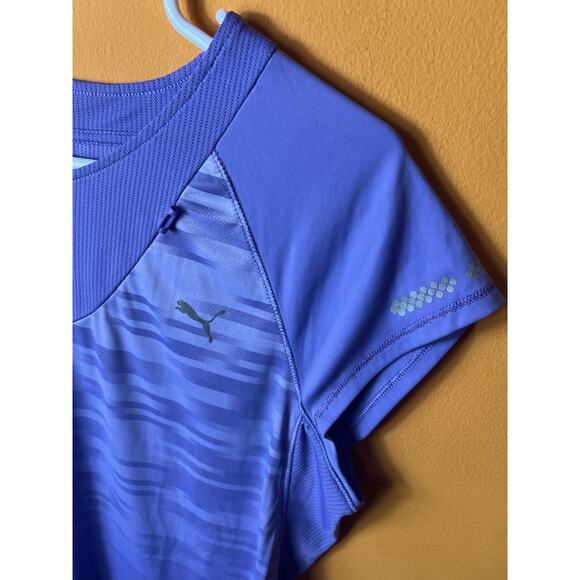 PUMA Sport Running Top Women's Size XL Black Short Sleeve Open Shoulder - Picture 2 of 9